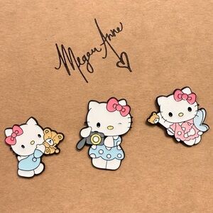 Hello Kitty Brooch Set - Pink, Blue, White